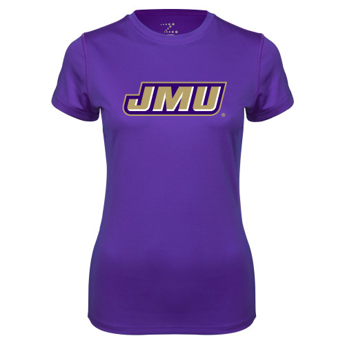  Womens Purple Performance Tee - Primary Logo