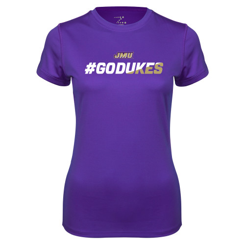  Womens Purple Performance Tee - #GoDukes