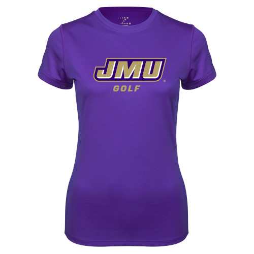  Womens Purple Performance Tee - Golf