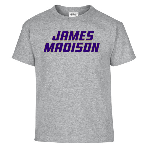  Youth Grey T Shirt - Stacked James Madison