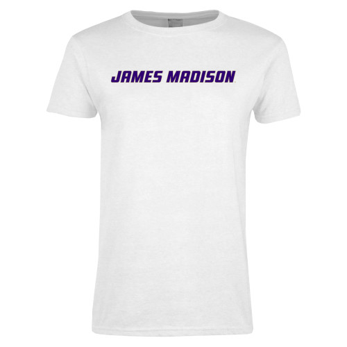  Womens White Short Sleeve Tee - James Madison