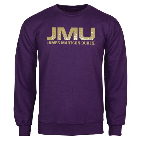  Purple Fleece Crew - JMU James Madison Dukes Textured