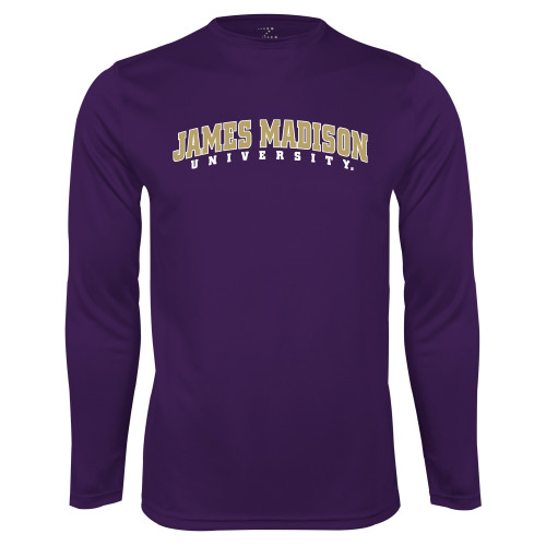  Purple Performance Long Sleeve Shirt - James Madison University Arched