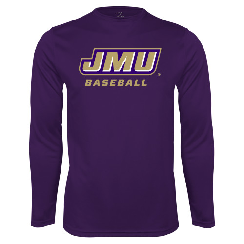 James Madison Purple Performance Long Sleeve Shi