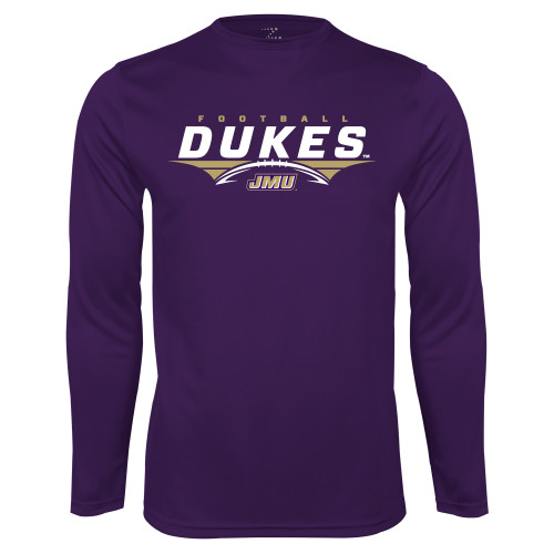 James Madison Purple Performance Long Sleeve Shi