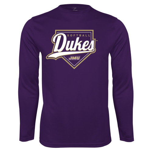 James Madison Purple Performance Long Sleeve Shi