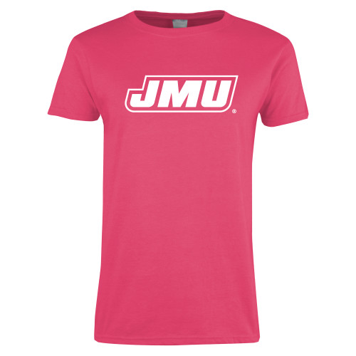  Womens Hot Pink Short Sleeve Tee - Primary Logo