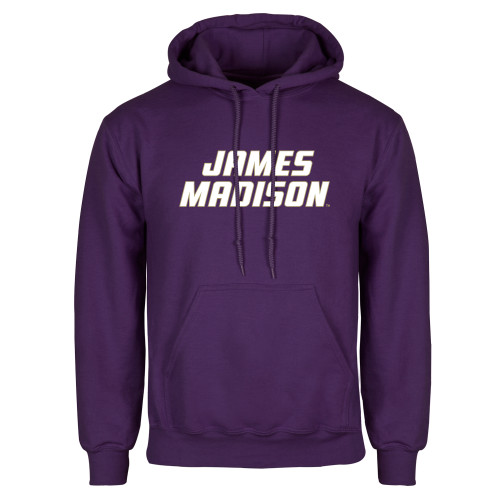  Purple Fleece Hoodie - Stacked James Madison