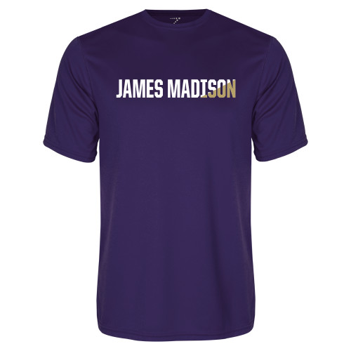  Purple Performance Tee - James Madison Two Tone