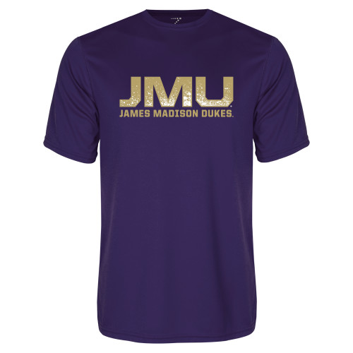  Purple Performance Tee - JMU James Madison Dukes Textured