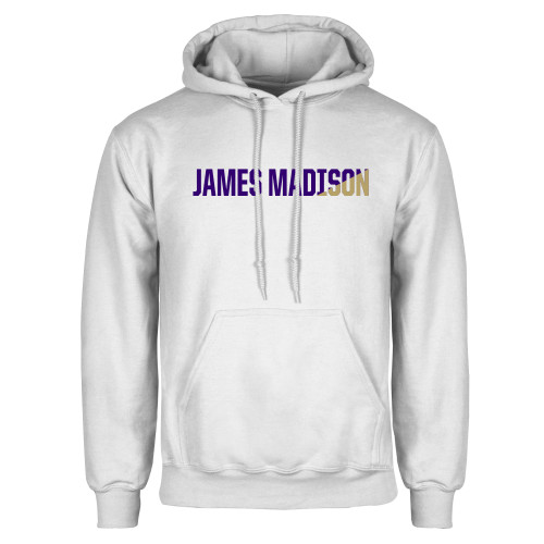  White Fleece Hoodie - James Madison Two Tone