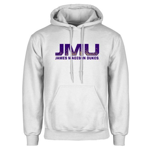  White Fleece Hoodie - JMU James Madison Dukes Textured