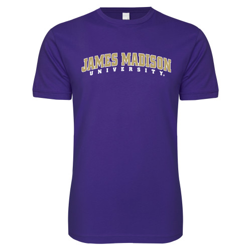  Next Level Purple SoftStyle T Shirt - James Madison University Arched