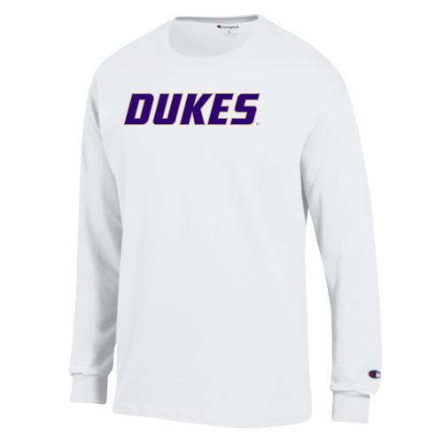 James Madison Champion White Long Sleeve T Shi