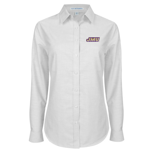 James Madison Womens White Oxford Shi