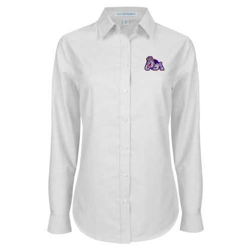 James Madison Womens White Oxford Shi