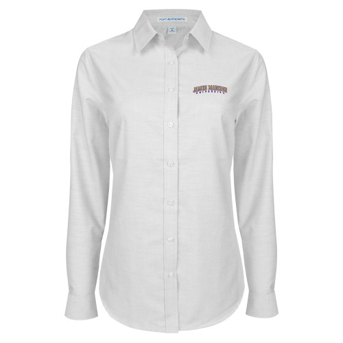 James Madison Womens White Oxford Shi