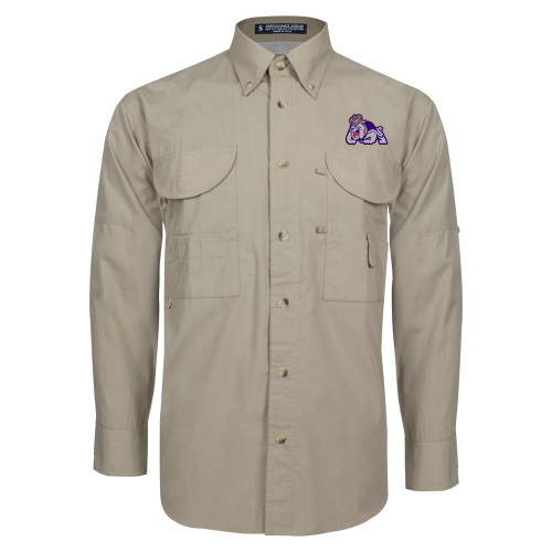 James Madison Khaki Fishing Shirt Performance Long Slee