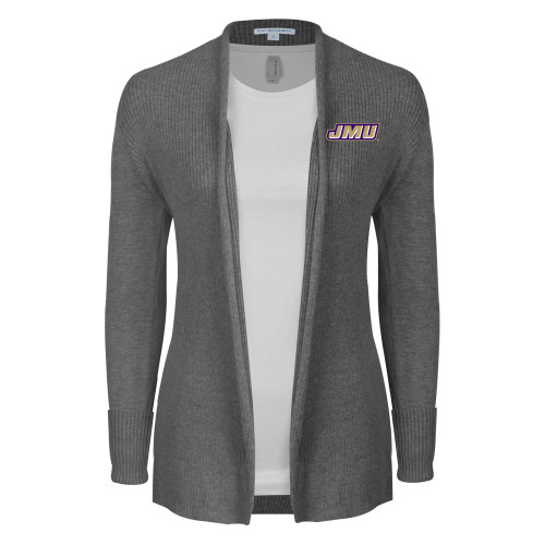 James Madison Womens Heather Grey Open Front Cardigan Sweate