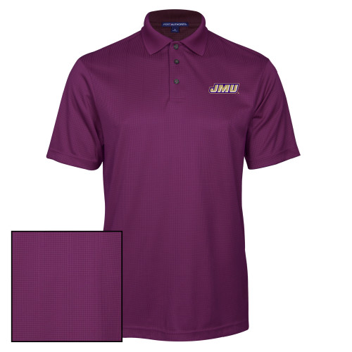  Purple Performance Fine Jacquard Polo - Primary Logo