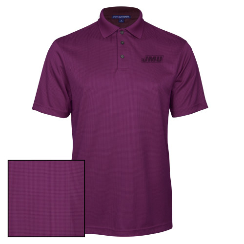  Purple Performance Fine Jacquard Polo - Primary Logo