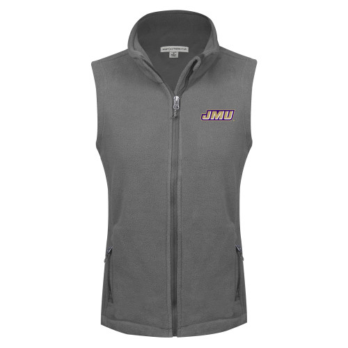 James Madison Womens Charcoal Fleece Full Zip Ve