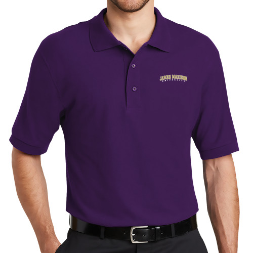  Purple Silk Touch Polo - James Madison University Arched