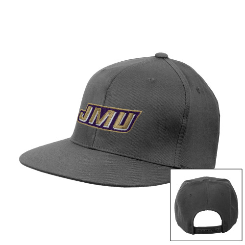 James Madison Charcoal Flat Bill Snapback Hat