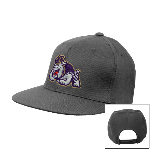 James Madison Charcoal Flat Bill Snapback Hat