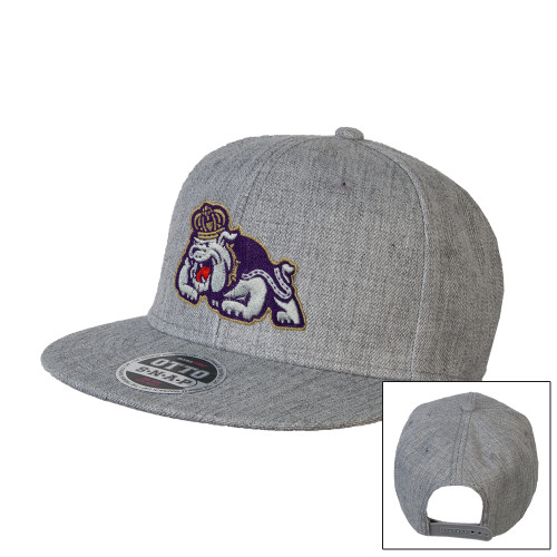 James Madison Heather Grey Wool Blend Flat Bill Snapback Hat