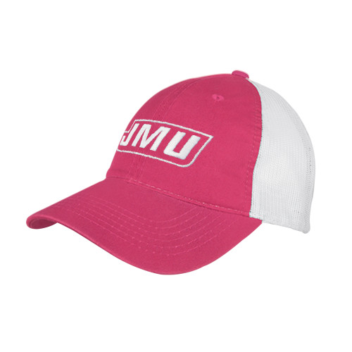 James Madison Fuchsia/White Mesh Back Unstructured Low Profile Hat