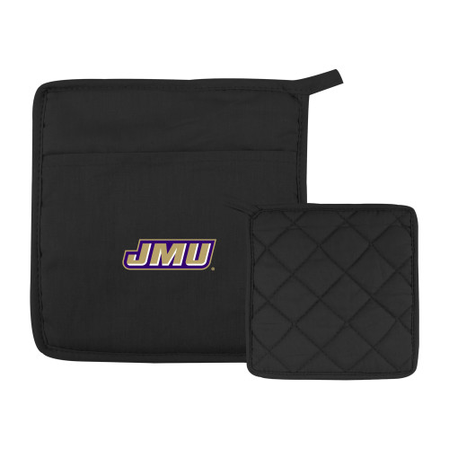 James Madison Quilted Canvas Black Pot Holder