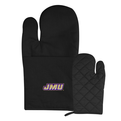 James Madison Quilted Canvas Black Oven Mitt