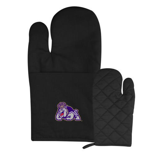  Quilted Canvas Black Oven Mitt - Duke Dog