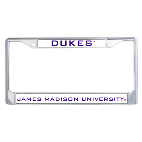 James Madison Metal License Plate Frame in Chrome