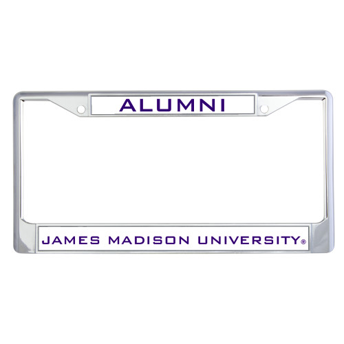 James Madison Alumni Metal License Plate Frame in Chrome