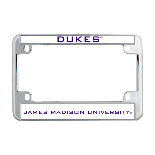 James Madison Metal Motorcycle License Plate Frame in Chrome