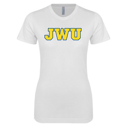  Next Level Womens White Boyfriend Tee - JWU