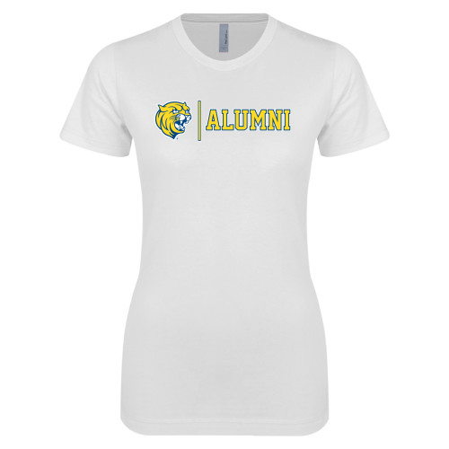  Next Level Womens White Boyfriend Tee - Wildcat Alumni