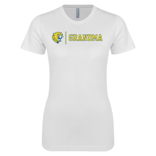  Next Level Womens White Boyfriend Tee - Wildcat Grandma