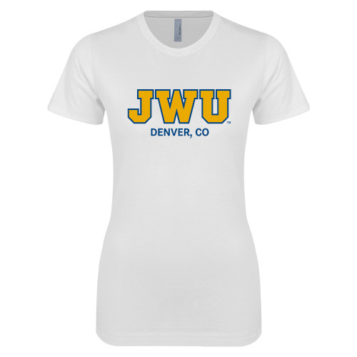  Next Level Womens White Boyfriend Tee - Denver