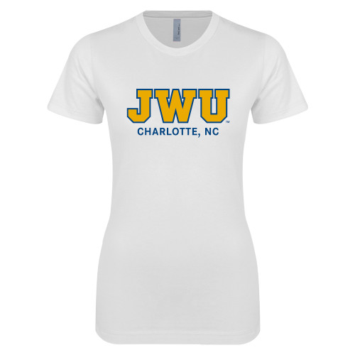  Next Level Womens White Boyfriend Tee - Charlotte