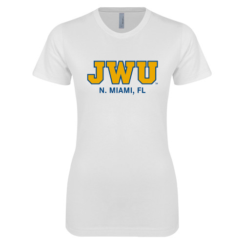  Next Level Womens White Boyfriend Tee - N. Miami