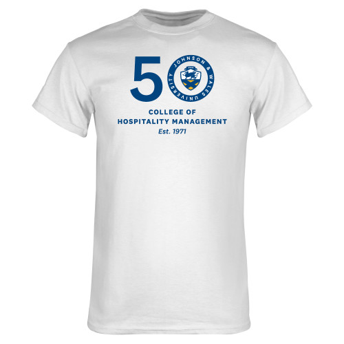  White T Shirt - 50 College of Hospitality Management