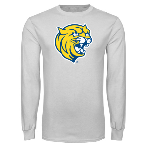  White Long Sleeve T Shirt - Cat Head