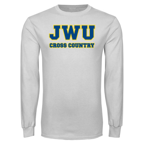  White Long Sleeve T Shirt - JWU Cross Country