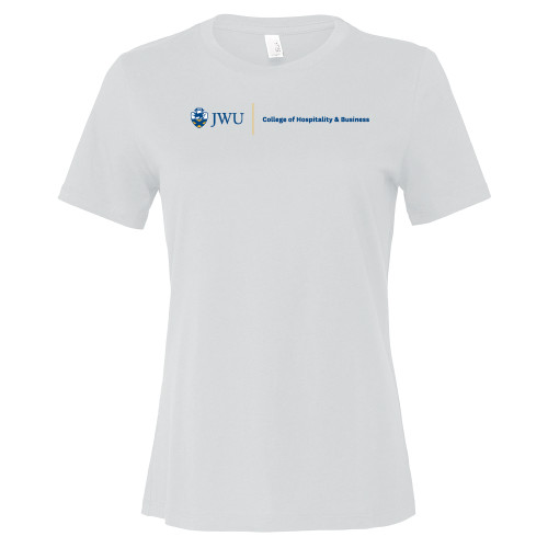  Bella + Canvas Womens White Relaxed Cotton T Shirt - JWU College of Hospitality & Business