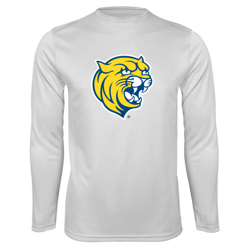  White Performance Long Sleeve Shirt - Cat Head