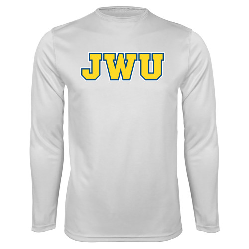  White Performance Long Sleeve Shirt - JWU