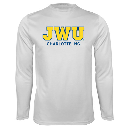  White Performance Long Sleeve Shirt - Charlotte